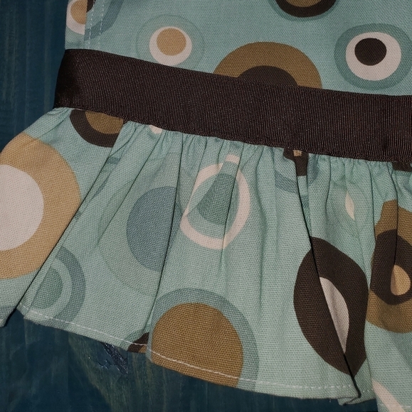 Ruffle Pant Overalls Blue & Brown NEW - Picture 6 of 9